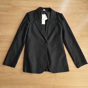 CALVIN KLEIN Black Linen Blazer